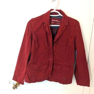✨🔴 Eddie Bauer Red Blazer Jacket Size 4  🔴✨